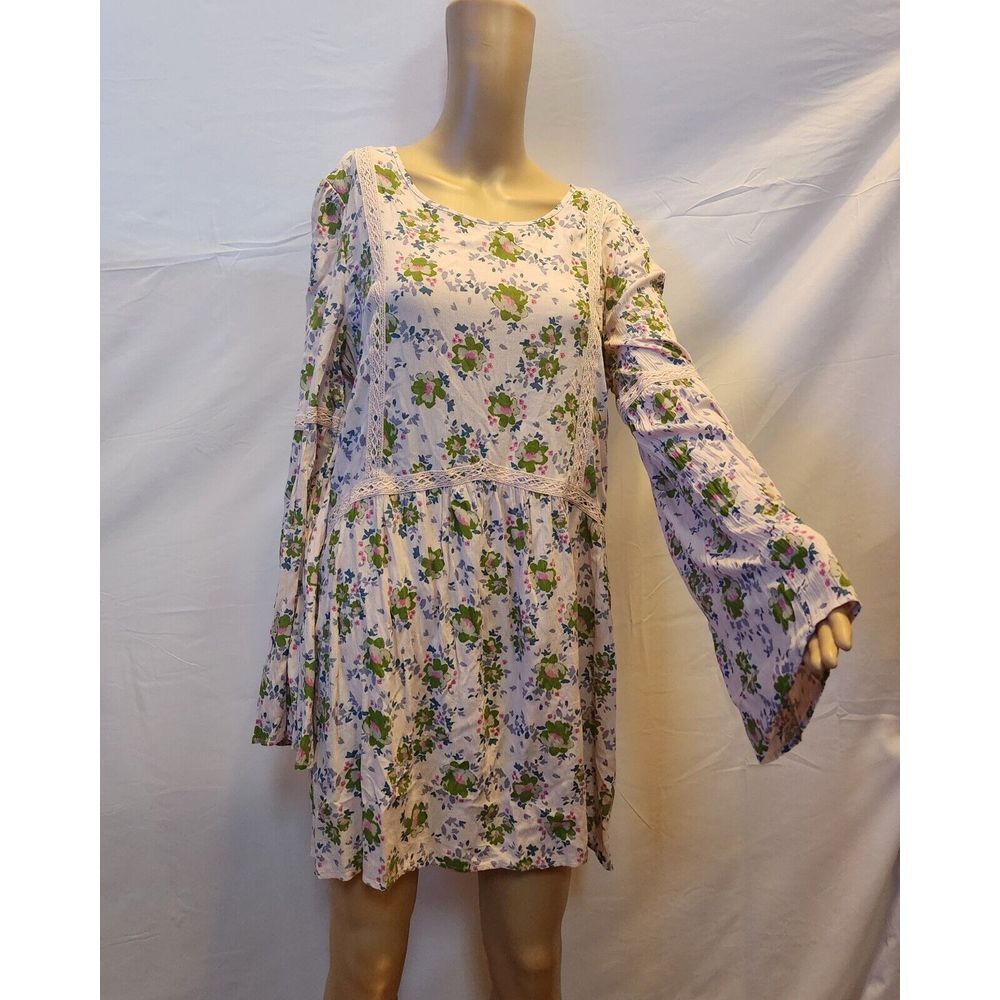 NWT WOMENS MATILDA JANE PINK FLORAL LIKE A LADY TUNIC TOP BLOUSE LARGE